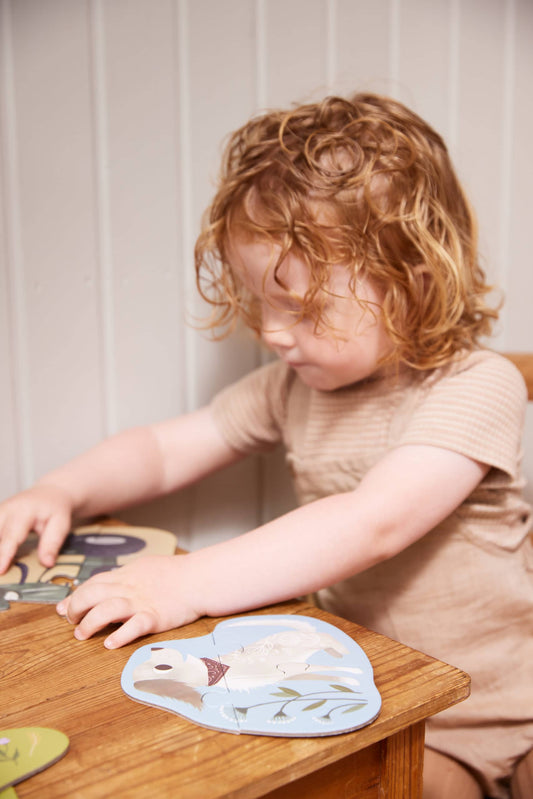 Filibabba Set mit 7 Puzzle Bauernhoftiere