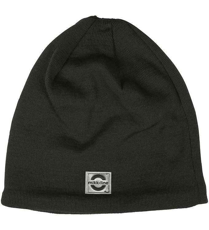 Mikk-Line Mütze mit Wolle, schwarz