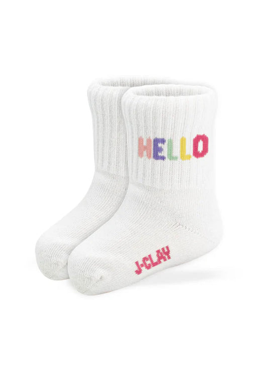 J.Clay Tennissocken weiß Hello bunt