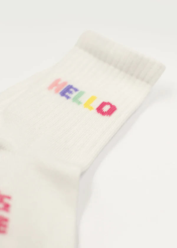 J.Clay Tennissocken weiß Hello bunt