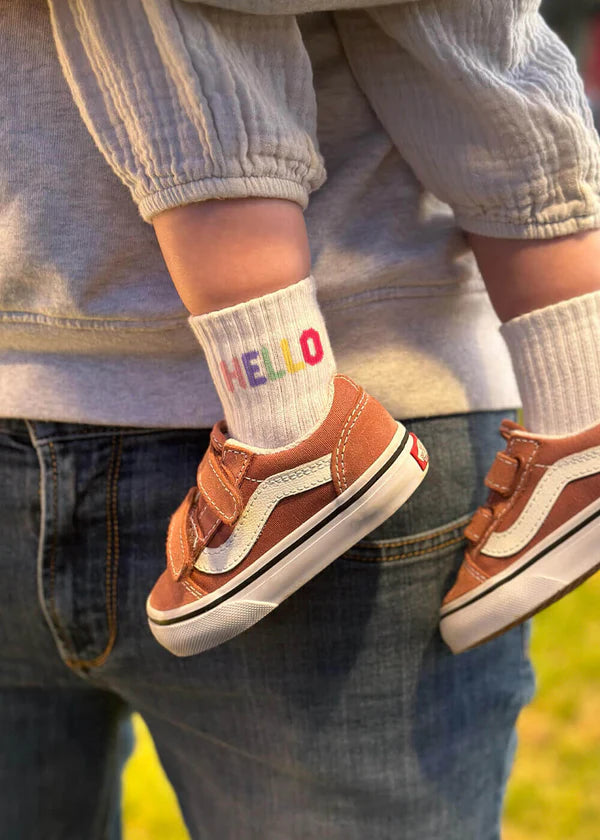 J.Clay Tennissocken weiß Hello bunt