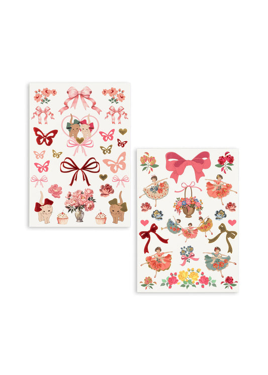 Konges Slojd Tattoos pink, Ballerina, Schelife, 2 sheets