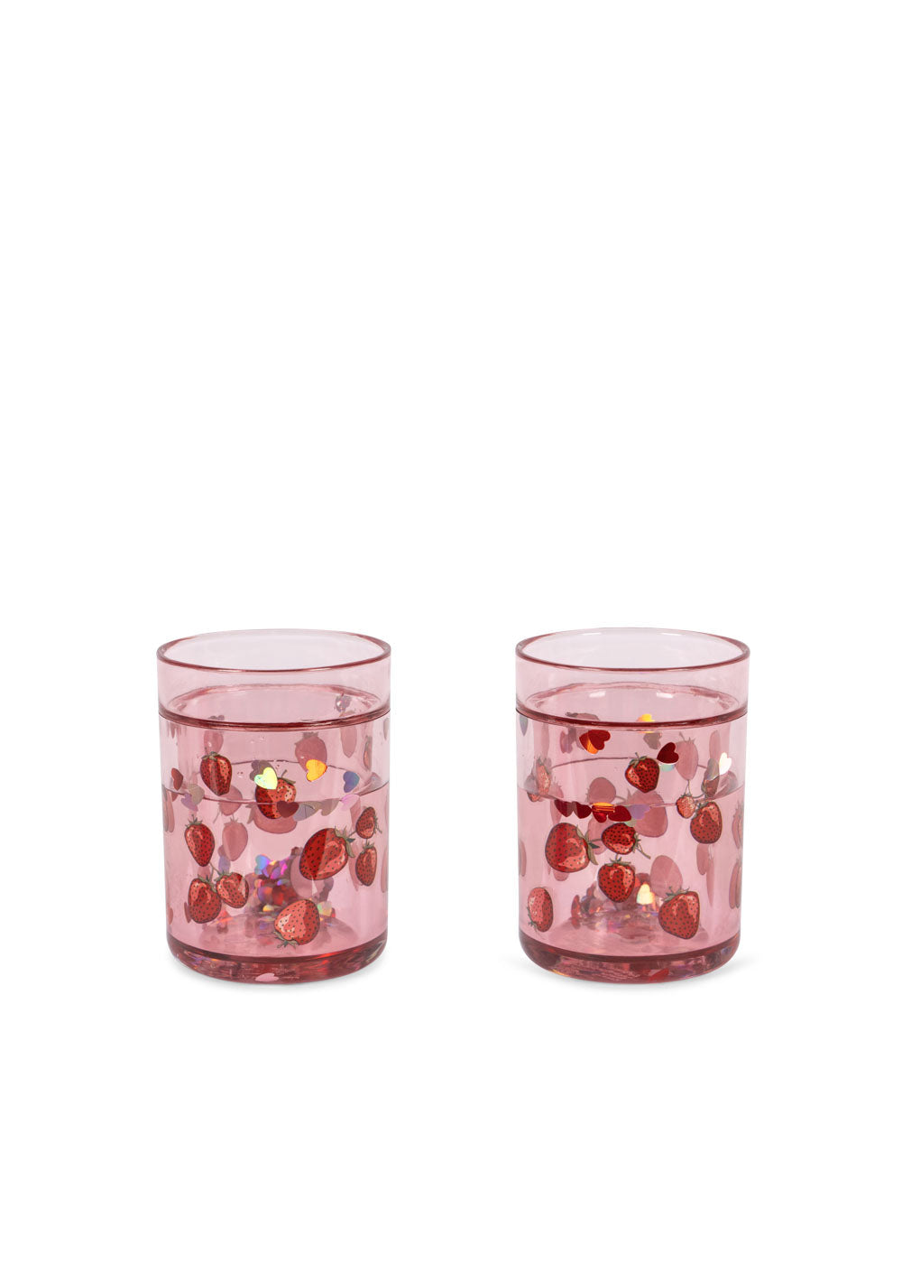 Konges Slojd Glitter Cups 2 Pack Fragola, Erdbeere, Glitzerbecher