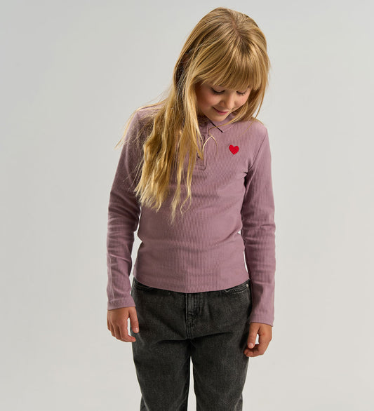 The New TNVarena Langarmshirt gerippt Herz, burgundy