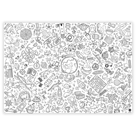 JEKA Ausmal-Tischdecke aus Papier, Entdecker, blau