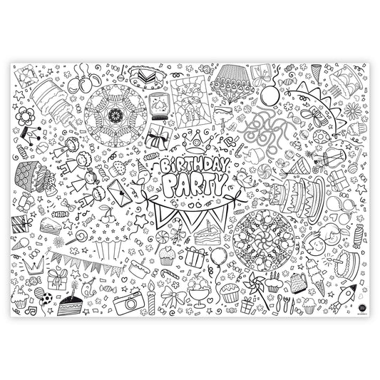 JEKA Ausmal-Tischdecke aus Papier, Happy Birthday, grün