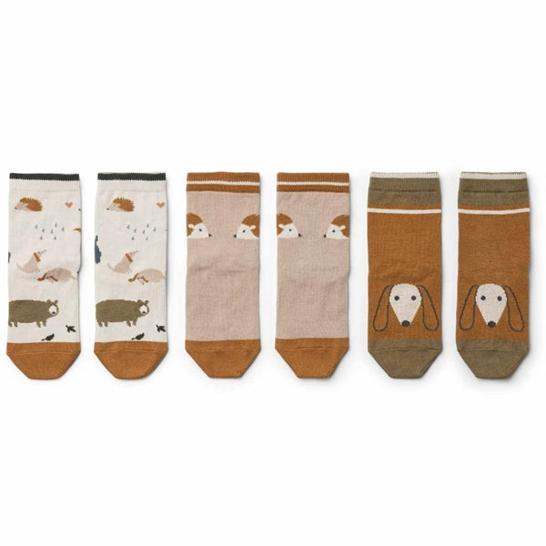 Liewood Silas Socken aus Baumwolle Friendship Sandy 3-Pack