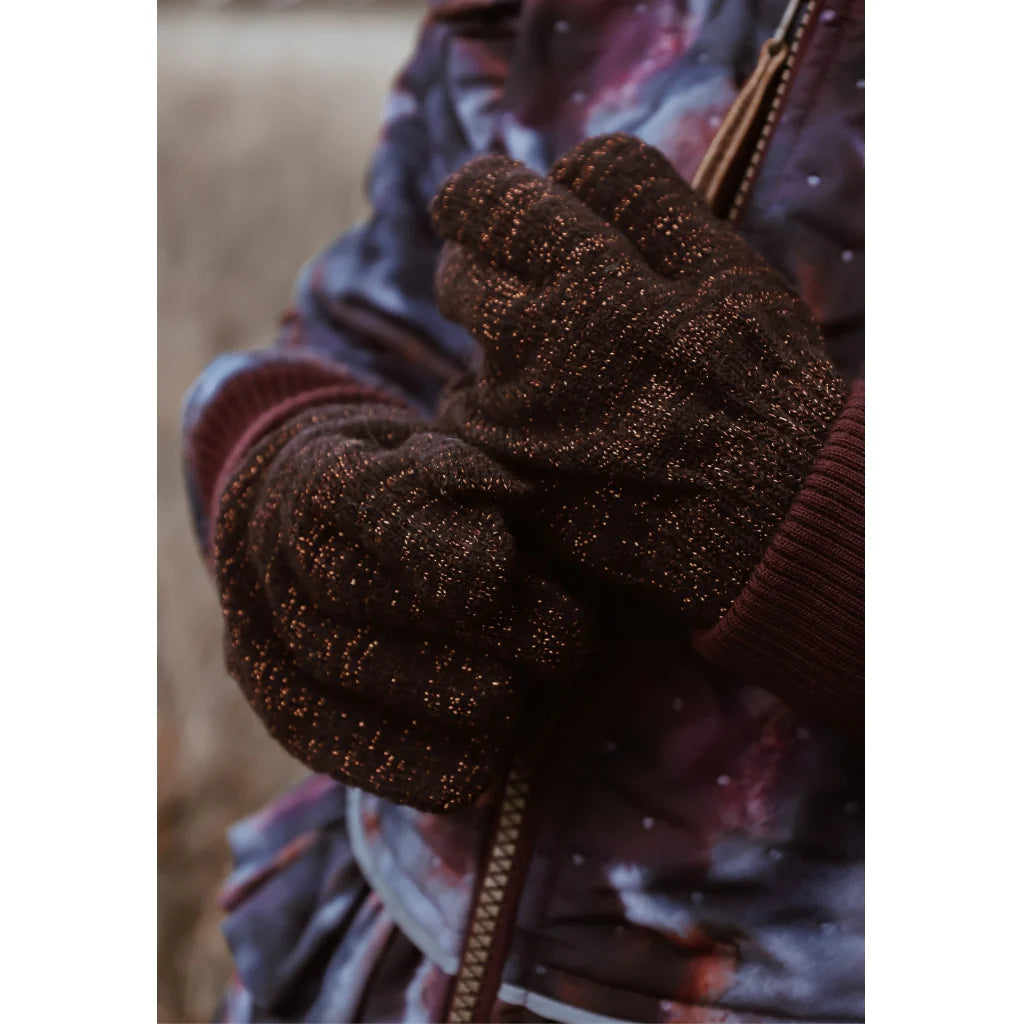 Mikk-Line Handschuhe black gold, schwarz mit Glitzer