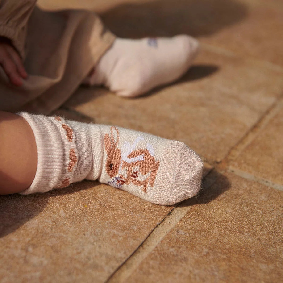 MP Denmark Martha Socks dew rose mit Hase, Socken