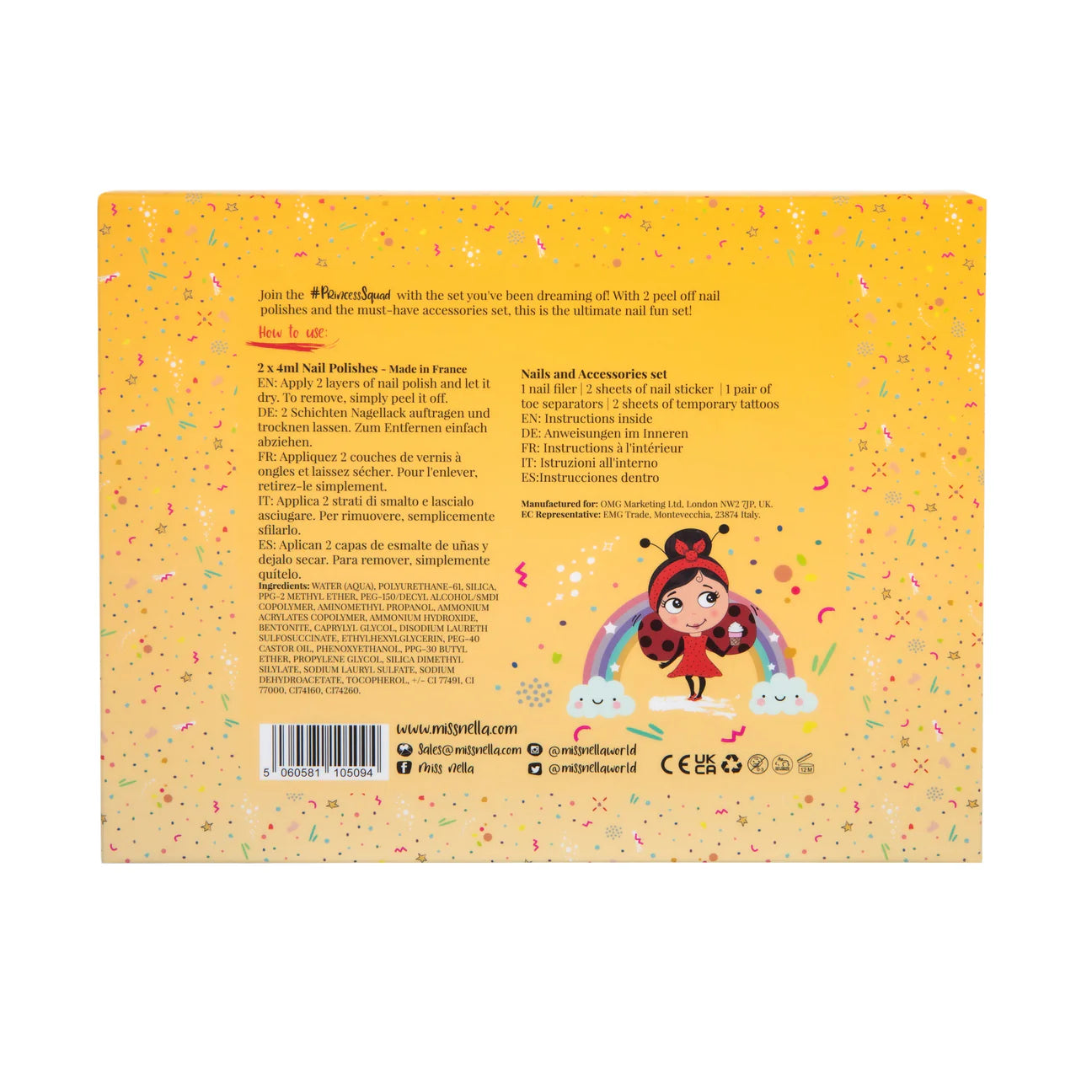 Miss Nella Manicute Set Nagellack und Accessoires, Glitter Man