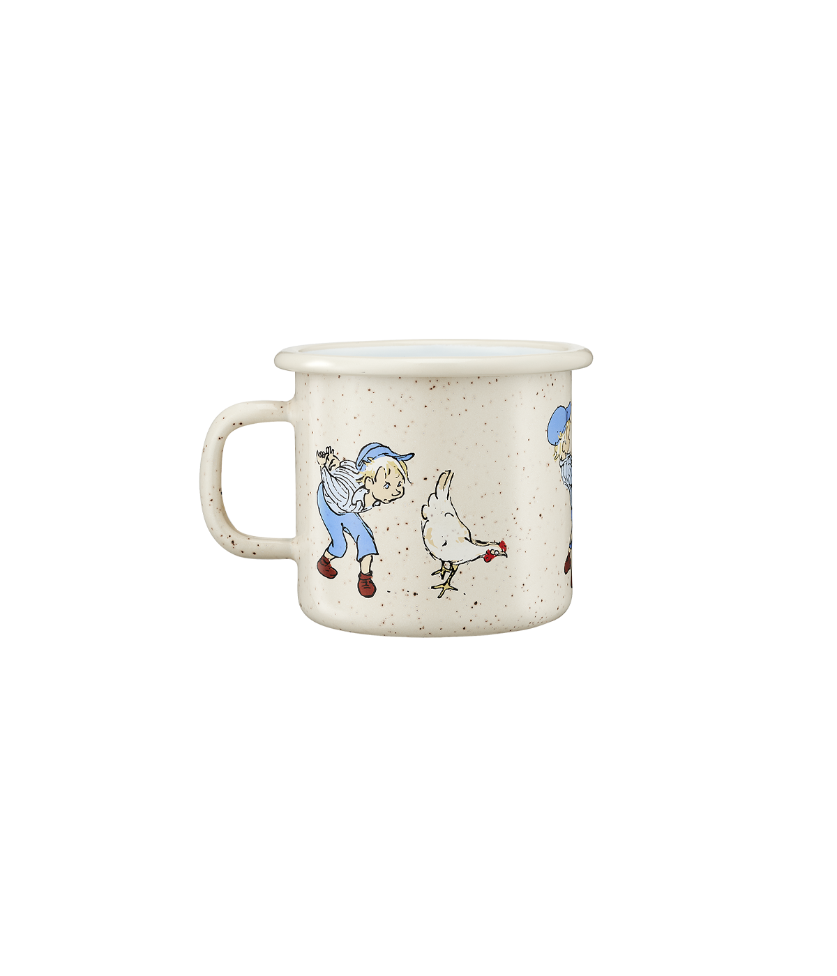 Muurla Michel aus Lönneberga Becher aus Emaille 2,5dl Hühner