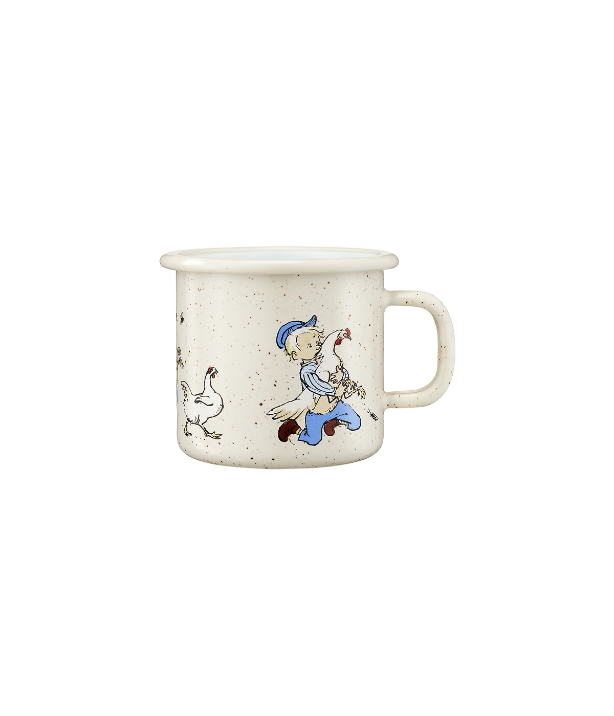 Muurla Michel aus Lönneberga Becher aus Emaille 2,5dl Hühner