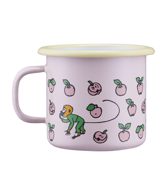 Muurla Becher Emaille Pippi Langstrumpf - Fruits 2,5dl rosa gelb