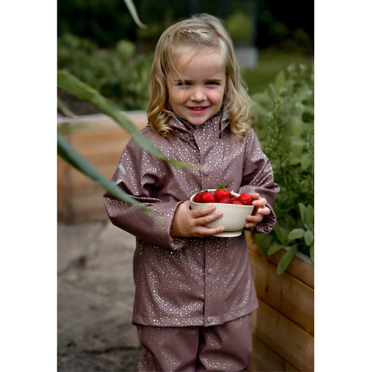 Mikk-Line Regenanzug Twilight mauve Glitzer