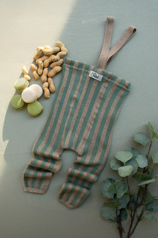 Silly Silas Leggings aus Baumwolle (GOTS) Special, matcha/peanut striped