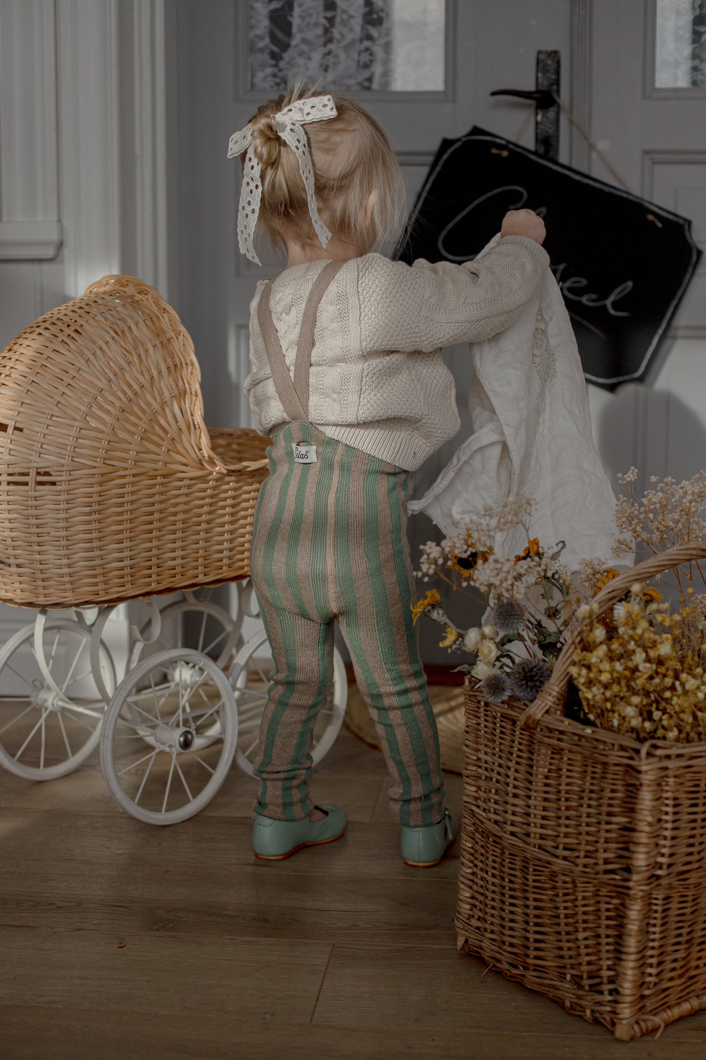 Silly Silas Leggings aus Baumwolle (GOTS) Special, matcha/peanut striped