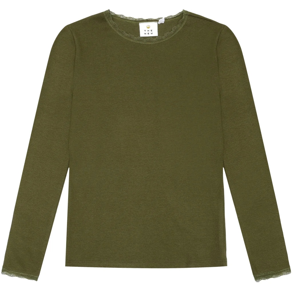 The New TnLotus Rib Tee oliv grün, Langarmshirt