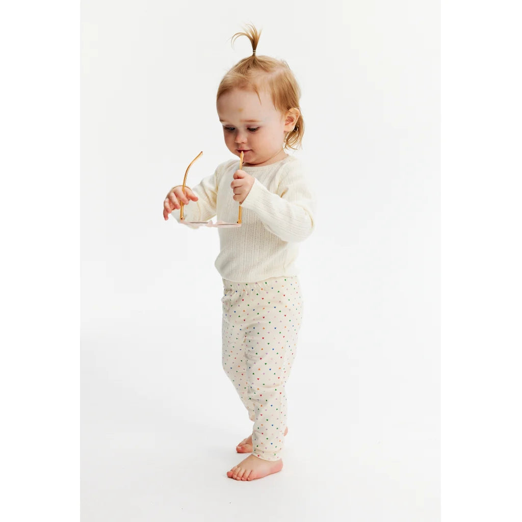 The New Tnsjayda Leggings White Swan mit Herzen