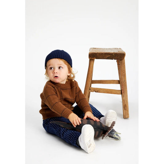 The New Tnsleon Jacquard Pullover toffee check aop