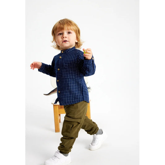 The New Tnsloke Langarmshirt, Hemd, navy blazer check aop blau