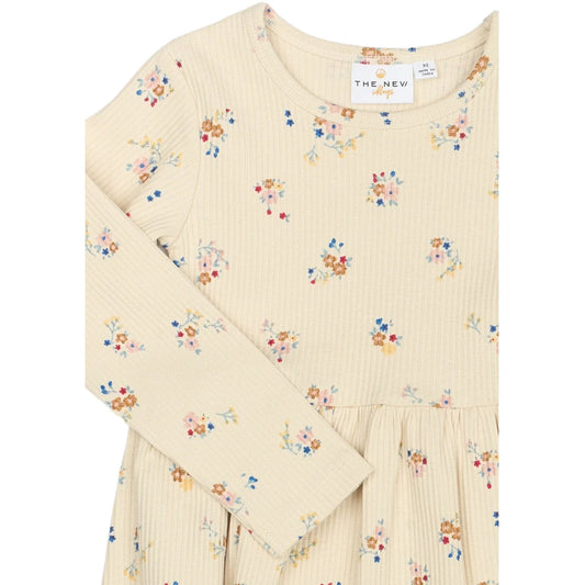 The New TNSTNaya Rib Dress, Kleid, Blumen, White Swan