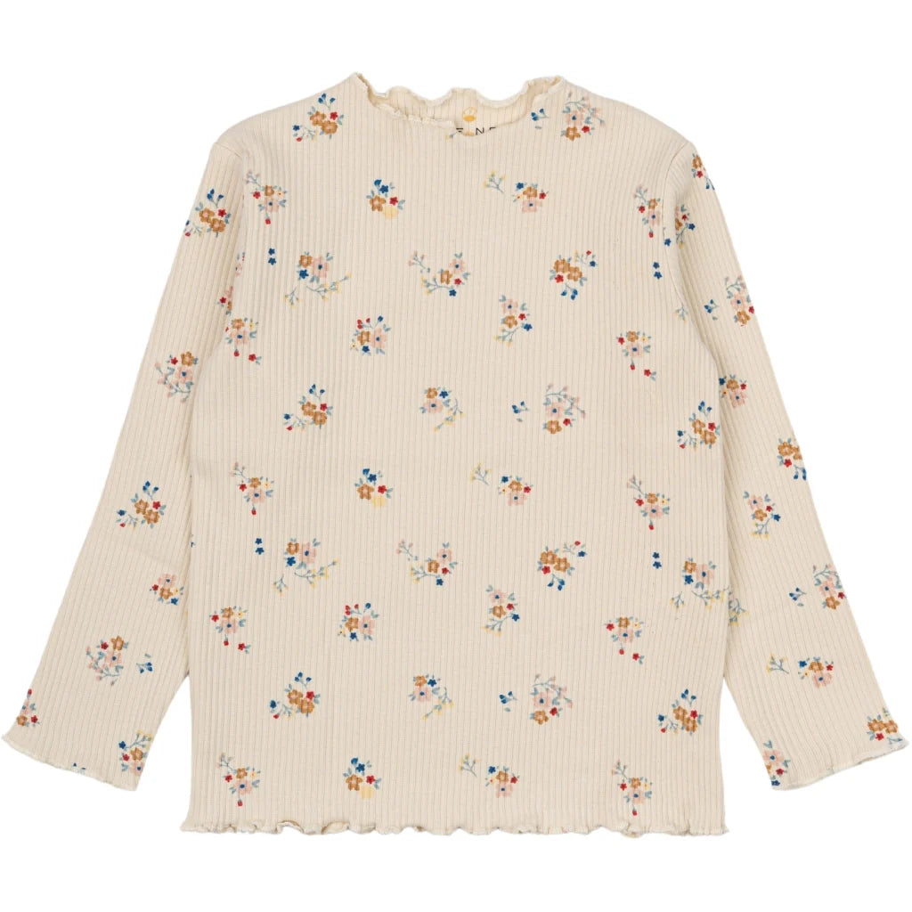 The New TNSTNaya Rib Tee, Langarmshirt, Blumen, White Swan