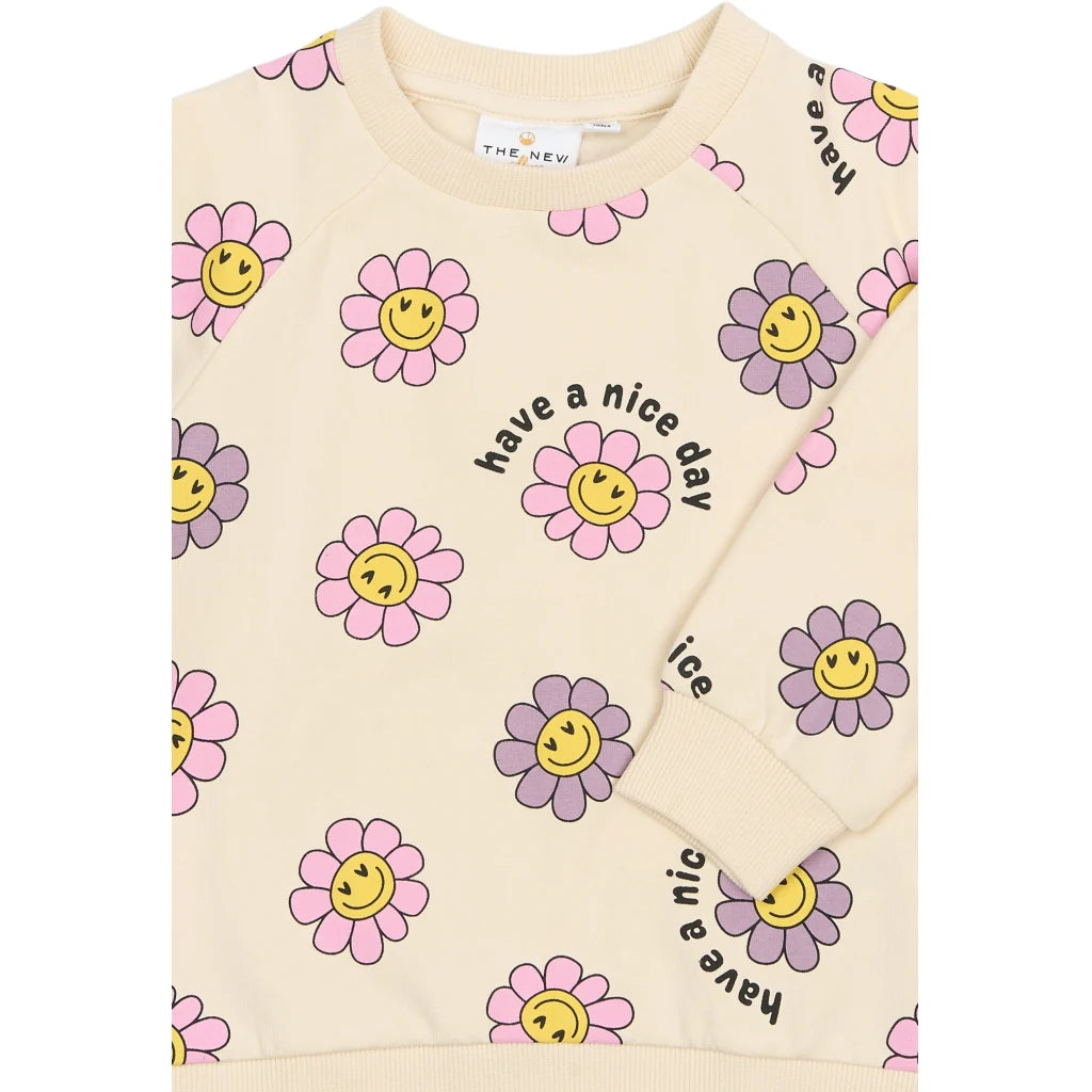 The New TNSTSaga Sweatshirt Gardenia AOP Blumen Emotjis