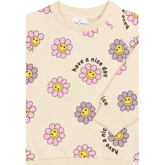 The New TNSTSaga Sweatshirt Gardenia AOP Blumen Emotjis