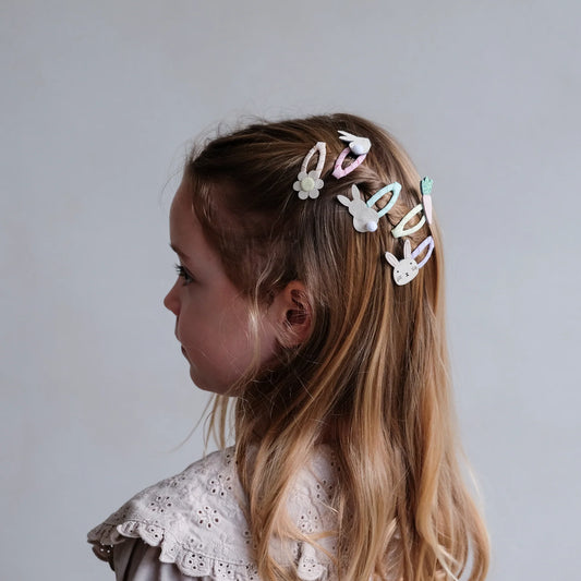 Mimi & Lula Mini Haarspangen, 5er Pack, Hase, Möhre, Blume