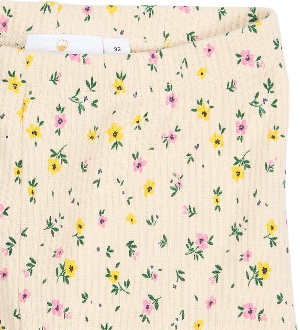 The New TNSTSelma Rib Leggings, Gardenia AOP