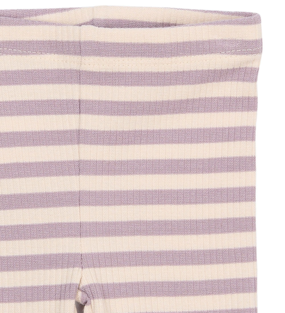The New TNSBFro Rib Leggings Sea Fog striped, lavendel
