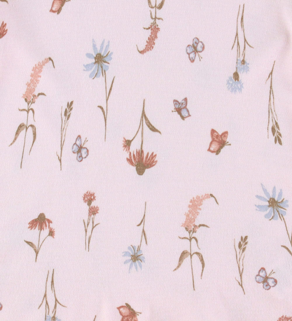 Joha Wickelbody, Body Langarm rosa mit Blumen, Bambus