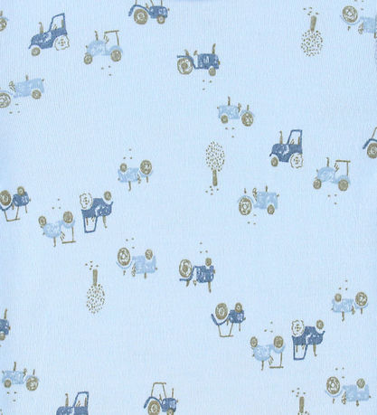 Joha Wickelbody, Langarm-Body Traktoren, hellblau, Bambus