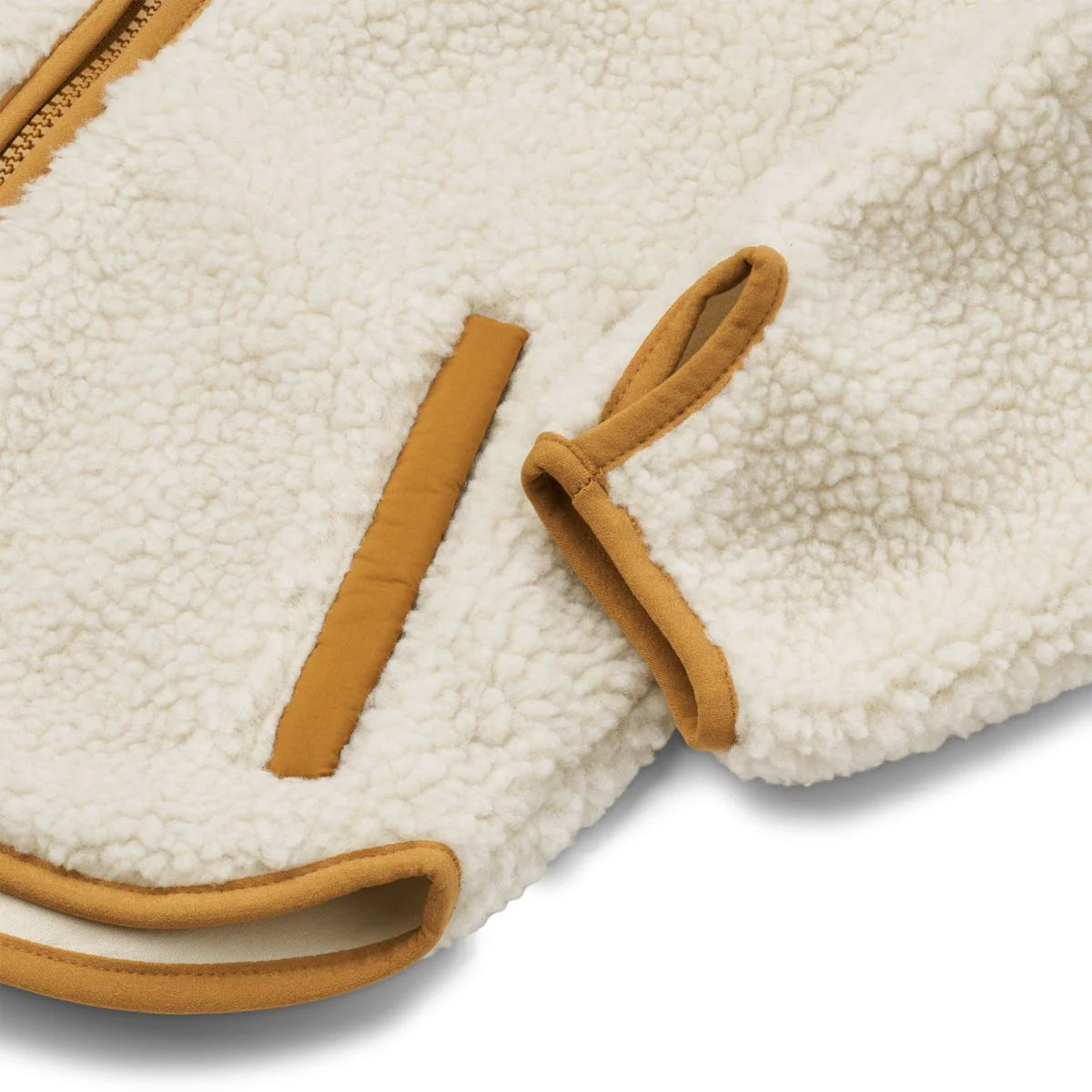 Liewood Jacke Mara Pile Jacket with Ears, Jacke, sandy caramel mix, weiß braun, mit Ohren
