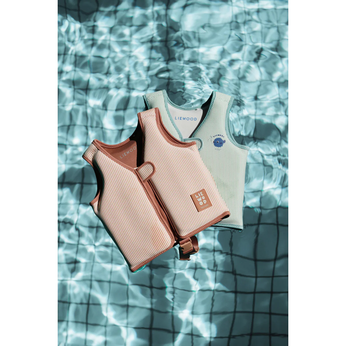 Liewood Dove Seersucker Swim Vest Schwimmweste, stripe pale tuscany, creme de la creme