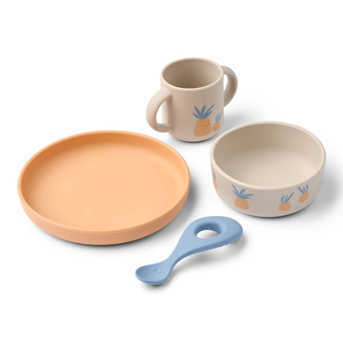 Liewood Vivi printed Tableware Set Pineapple Sandy, Geschirr-Set, Ananas