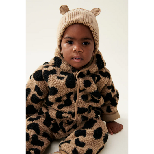 Liewood Gina Beanie with ears, oat, hellbraun, Mütze mit Ohren