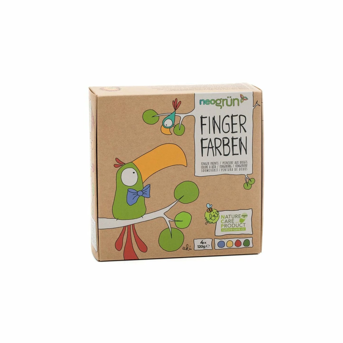 Neogrün Fingerfarben 4er Set Aki lila gelb rot grün