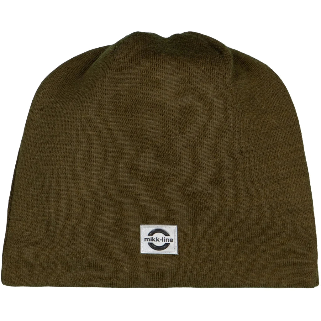 Mikk-Line Mütze mit Wolle Solid Beech oliv