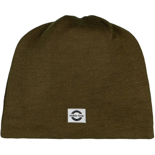 Mikk-Line Mütze mit Wolle Solid Beech oliv