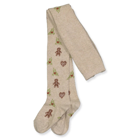 MP Denmark Christmas Tights, Strumpfhose, beige melange, Weihnachten