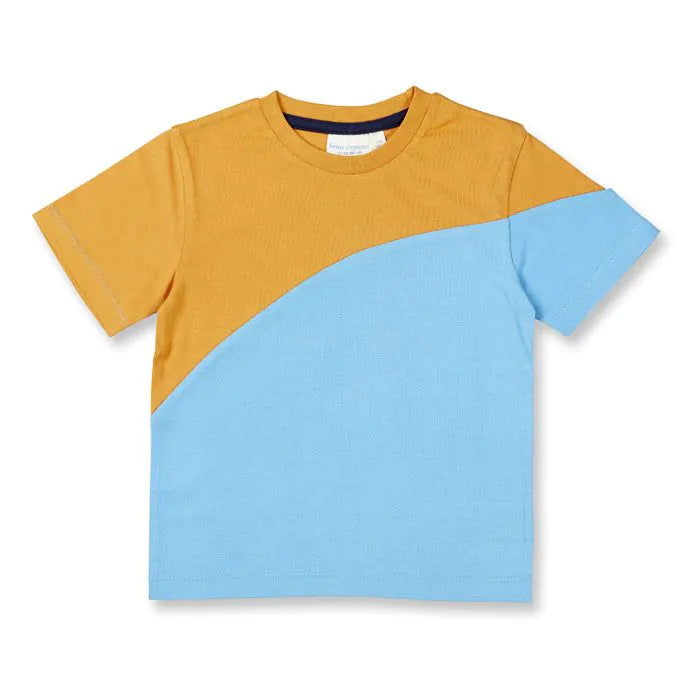 Sense Organics T-Shirt Dembo azure blue + curry