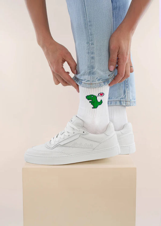 J.Clay Tennissocken Adult, Dino Love White