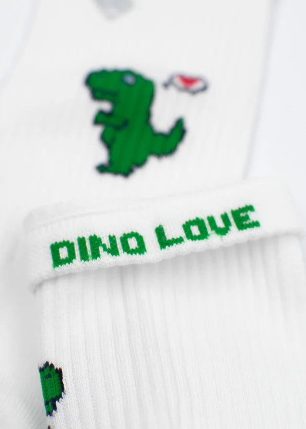 J.Clay Tennissocken Adult, Dino Love White
