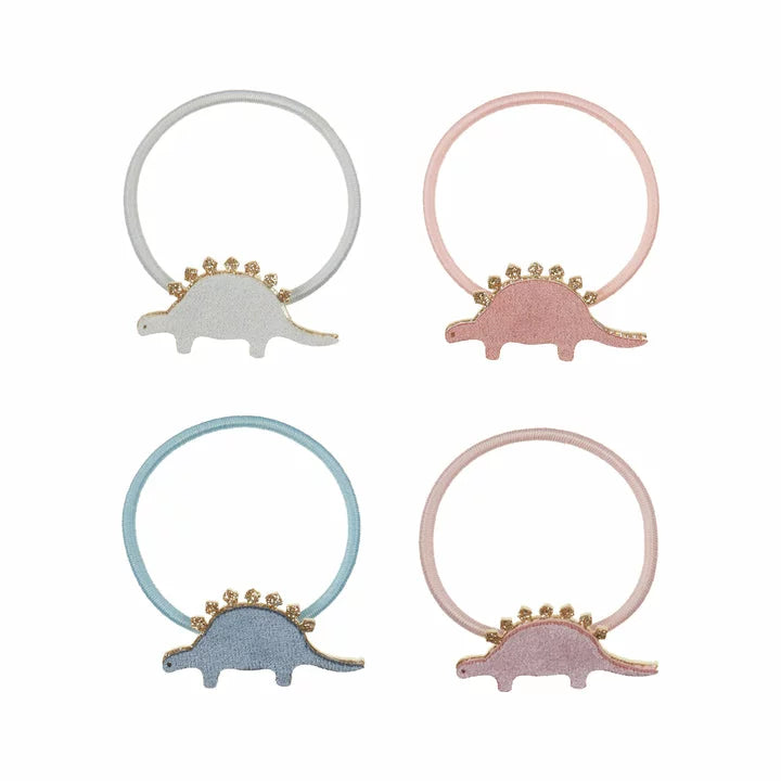 Mimi & Lula Haargummis Dino pastell lavendel rose hellblau 4er Pack