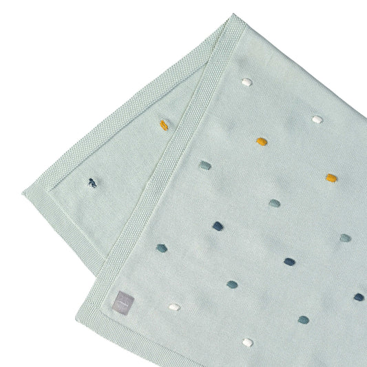 Lässig Babydecke Knitted Blanket, Dots light mint