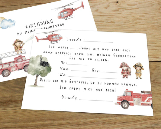 Heeaven Einladungskarte Feuerwehr