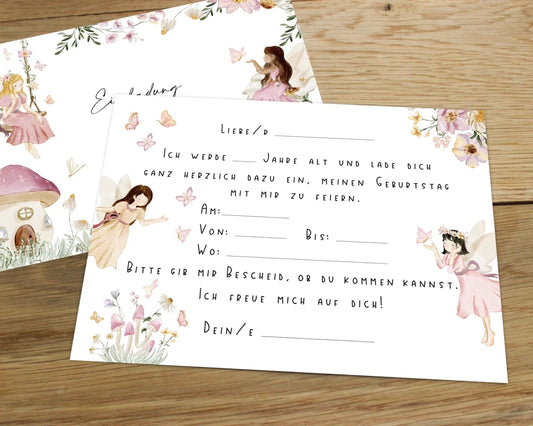 Heeaven Einladungskarte Feen, Kindergeburtstag
