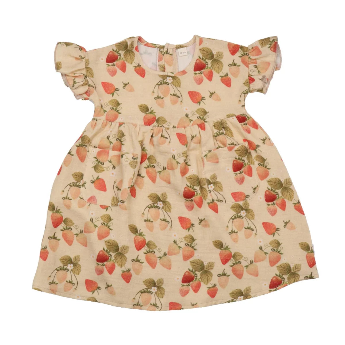 Walkiddy Kleid Erdbeergarten aus Hanf und Biobaumwolle