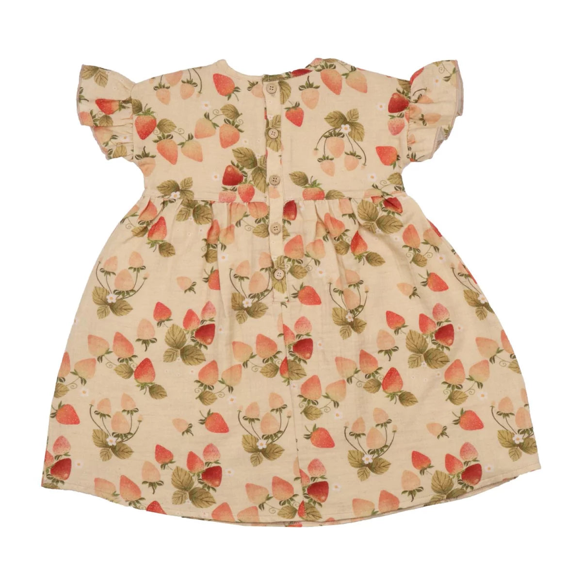 Walkiddy Kleid Erdbeergarten aus Hanf und Biobaumwolle